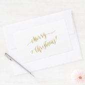 Frohe Weihnachts-Imitate Gold Foil Script Letting Rechteckiger Aufkleber (Umschlag)