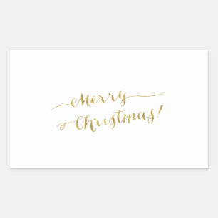 Frohe Weihnachts-Imitate Gold Foil Script Letting Rechteckiger Aufkleber