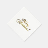 Frohe Weihnachts-Imitate Gold Foil Typografie Eleg Serviette (Ecke)