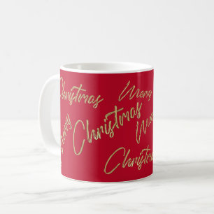 Frohe Weihnachts-Imitate Gold Foil und Red Coffee  Kaffeetasse