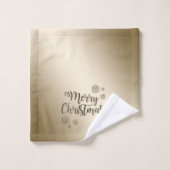 Frohe Weihnachts-Imitate Gold Glitzer Badhandtuch Set (Waschlappen)