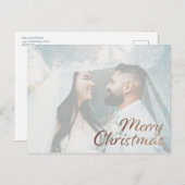 Frohe Weihnachts-Imitate Gold Glitzer Foto Postkarte (Vorne/Hinten)