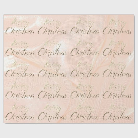 Frohe Weihnachts-Imitate Gold Glitzer Script Silk Geschenkpapier (Flach)