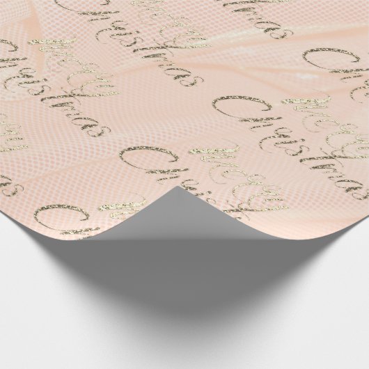 Frohe Weihnachts-Imitate Gold Glitzer Script Silk Geschenkpapier (Ecke)