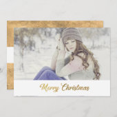 Frohe Weihnachts-Imitate Gold-Script Feiertagskarte (Vorne/Hinten)