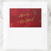 Frohe Weihnachts-Imitate Goldene Foil Holiday Gruß Rechteckiger Aufkleber (Tasche)