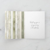 Frohe Weihnachts-Imitate Grüne Holzstreifen Rentie Karte (Innenseite)