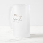 Frohe Weihnachts-Imitate Silver & Gold Glitzer Cus Mattglas Bierglas (Vorderseite Links)