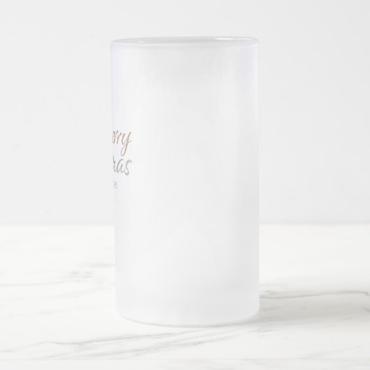 Frohe Weihnachts-Imitate Silver & Gold Glitzer Cus Mattglas Bierglas (Mittel)