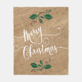 Frohe Weihnachts-Imitate Texture Burlap Fleecedecke (Vorderseite)
