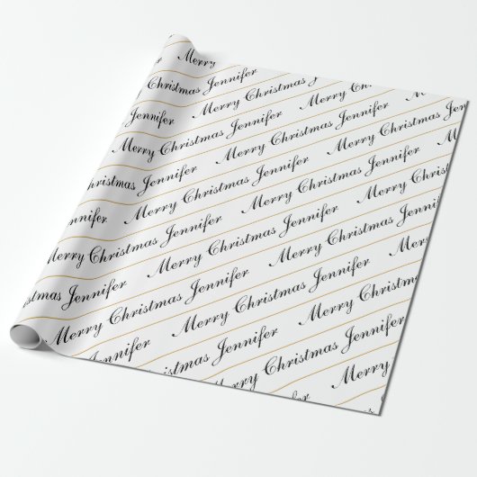 Frohe Weihnachts-Individuelle Name Chic Personalis Geschenkpapier (Ungerollt)