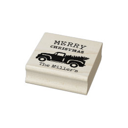 Frohe Weihnachts-Individuelle Name Farm Truck Gummistempel