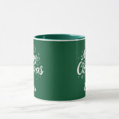 Frohe Weihnachts-Individuelle Name Moderner Script Tasse (Zentrum)
