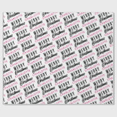 Frohe Weihnachts-Individuelle Name Pink Trendy Geschenkpapier (Flach)