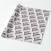 Frohe Weihnachts-Individuelle Name Pink Trendy Geschenkpapier (Ungerollt)