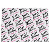 Frohe Weihnachts-Individuelle Name Pink Trendy Große Geschenktüte (Rückseite)