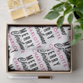 Frohe Weihnachts-Individuelle Name Pink Trendy Seidenpapier (Geschenk)
