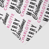 Frohe Weihnachts-Individuelle Name Pink Trendy Seidenpapier (Ausschnitt)