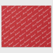 Frohe Weihnachts-Individuelle Name Red Chic Person Geschenkpapier (Flach)