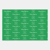 Frohe Weihnachts-Individuelle Name Red White Green Geschenkpapier Set (Vorderseite 2)