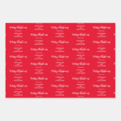 Frohe Weihnachts-Individuelle Name Red White Green Geschenkpapier Set (Vorderseite)
