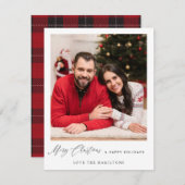 Frohe Weihnachts-Instant-Foto - wir Kariert (Vorne/Hinten)