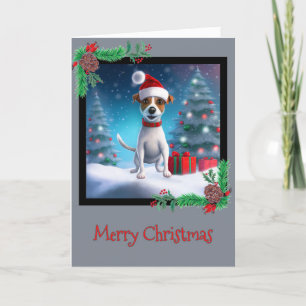 Frohe Weihnachts-Jack Russel Terrier Grußkarte Dankeskarte