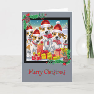 Frohe Weihnachts-Jack Russell Terrier Grußkarte Dankeskarte