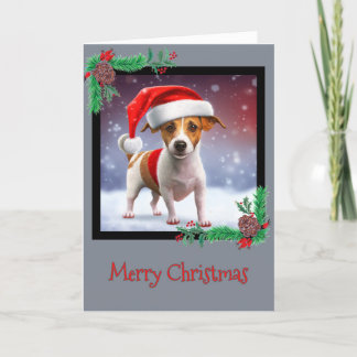Frohe Weihnachts-Jack Russell Terrier Grußkarte Dankeskarte