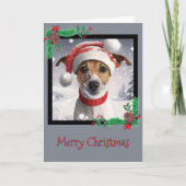 Frohe Weihnachts-Jack Russell Terrier Grußkarte Dankeskarte (Vorderseite)