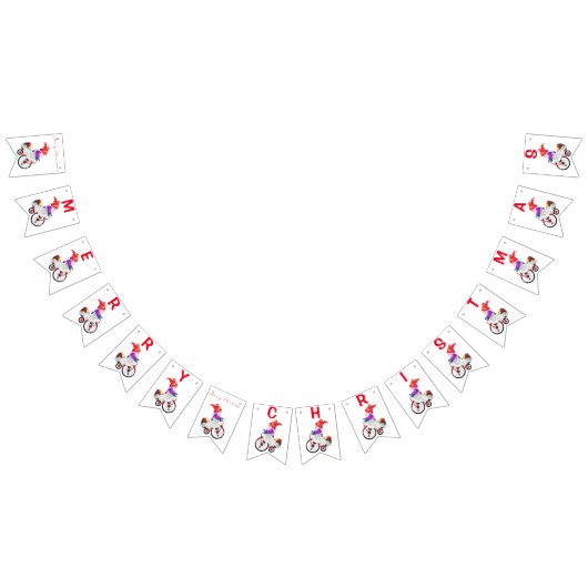 Frohe Weihnachts-Jagdfahnen mit Gnome mit Geschenk Wimpelkette (Alle)