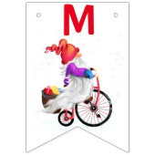 Frohe Weihnachts-Jagdfahnen mit Gnome mit Geschenk Wimpelkette (Zweite Fahne)