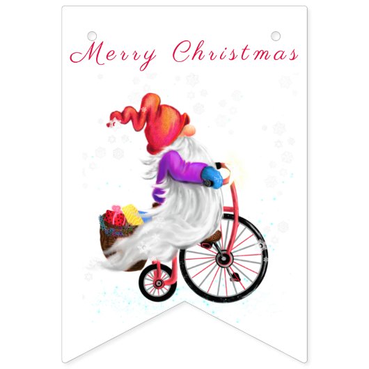 Frohe Weihnachts-Jagdfahnen mit Gnome mit Geschenk Wimpelkette (Erste Fahne)