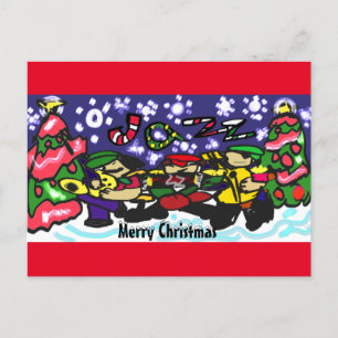 Frohe Weihnachts-Jazzmusik Postkarte