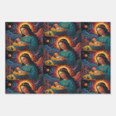 Frohe Weihnachts Jolly festliche Wrapping Paper Geschenkpapier Set (Vorderseite 2)