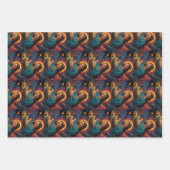 Frohe Weihnachts Jolly festliche Wrapping Paper Geschenkpapier Set (Vorderseite)