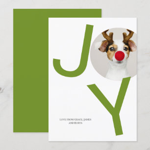 Frohe Weihnachts Joy Green Foto Card Einladung