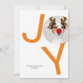 Frohe Weihnachts Joy Orange Foto Card Einladung (Vorderseite)