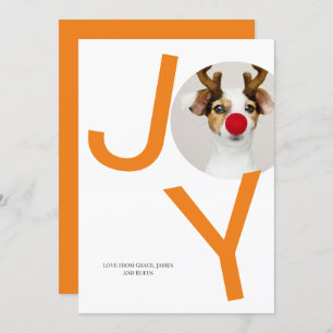 Frohe Weihnachts Joy Orange Foto Card Einladung