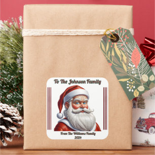 Frohe Weihnachts-Joyful-Sticker Quadratischer Aufkleber