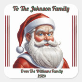 Frohe Weihnachts-Joyful-Sticker Quadratischer Aufkleber (Vorderseite)