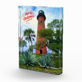 Frohe Weihnachts Jupiter Inlet Florida Lighthouse Fotoblock (Rechts)