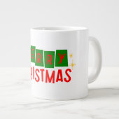 Frohe Weihnachts-Kaffee-Tasse Jumbo-Tasse (Vorderseite Rechts)
