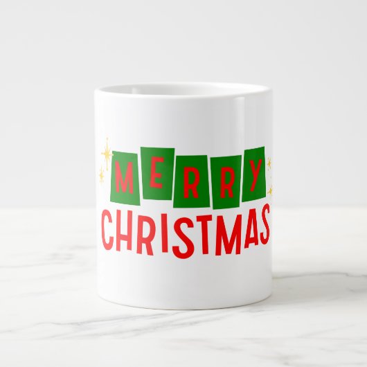 Frohe Weihnachts-Kaffee-Tasse Jumbo-Tasse (Vorderseite)