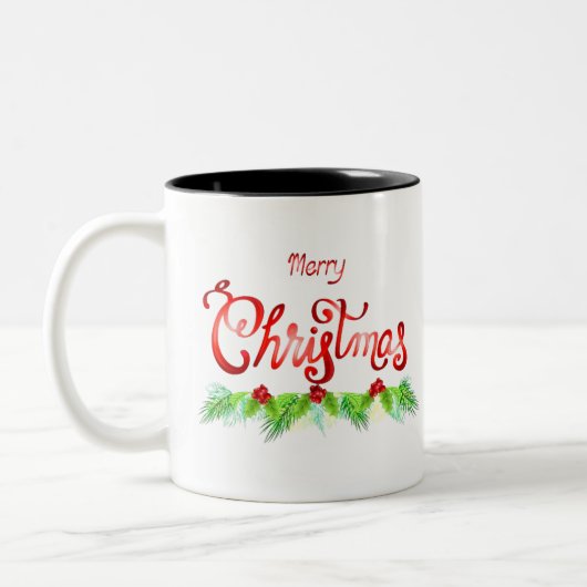 Frohe Weihnachts-Kaffee-Tasse Zweifarbige Tasse (Links)