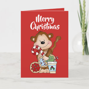 Frohe Weihnachts-Kakao-Affe E-Mail-Karte Feiertagskarte