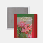Frohe Weihnachts-Kaktus-Blume Magnet (Vorderseite/Rückseite)