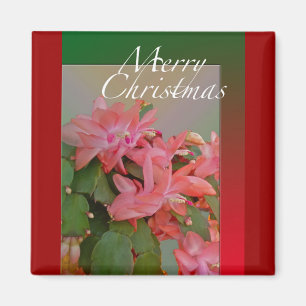 Frohe Weihnachts-Kaktus-Blume Magnet