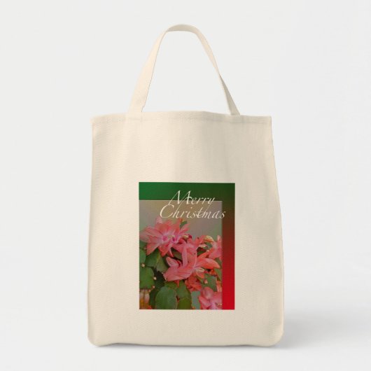 Frohe Weihnachts-Kaktus-Blume Tragetasche (Vorne)