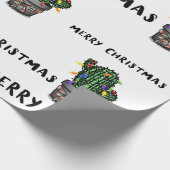 Frohe Weihnachts-Kaktus-Wrapping-Papier Geschenkpapier (Ecke)